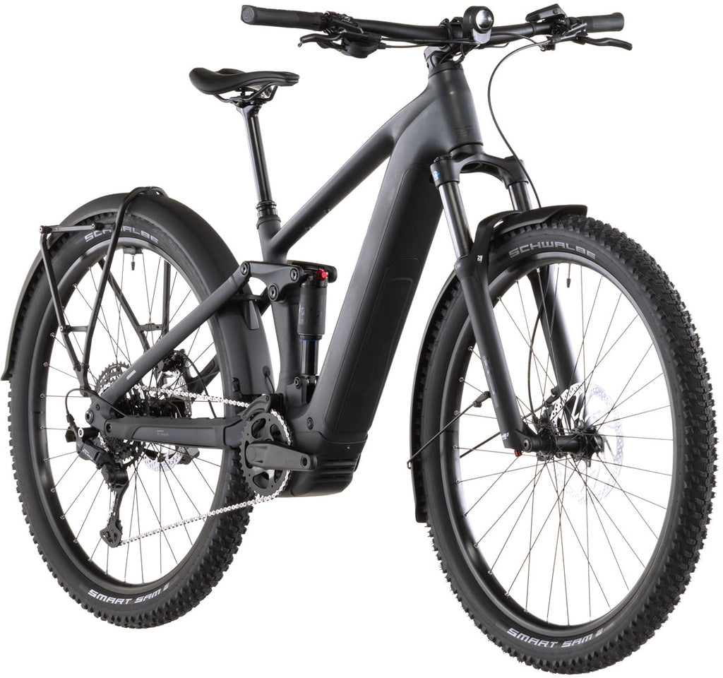 2026 Cube Stereo Hybrid ONE22 PRO 800 FE Electric Full Suspension Mountain Bike In Night & Chrome