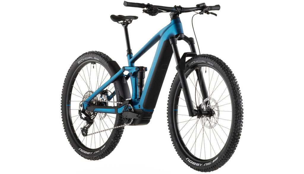 2026 Cube Stereo Hybrid ONE44 EX 800 Electric Full Suspension Mountain Bike In Electric Blue & Blue