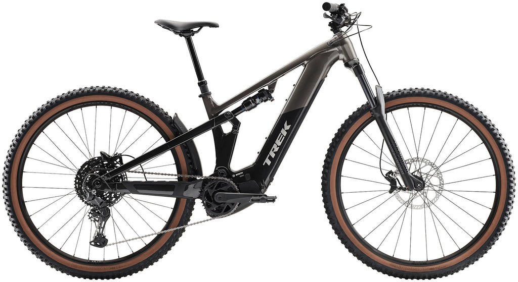 2026 Trek Powerfly FS+ 4 Gen 4 600Wh Electric Full Suspension MTB In Mercury & Dark Web