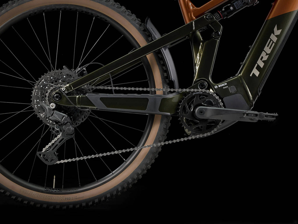 2026 Trek Powerfly FS+ 4 Gen 4 600Wh Electric Full Suspension MTB In Pennyflake & Black Olive