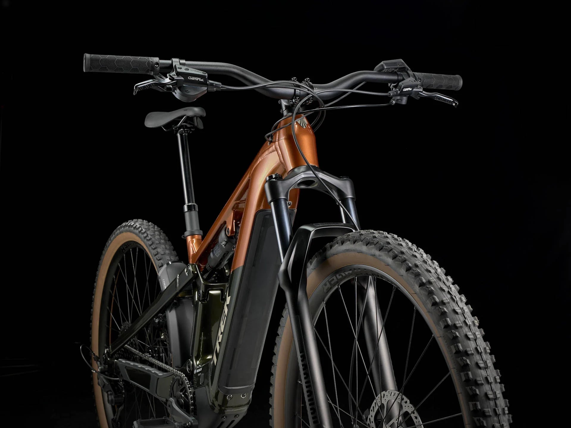 2026 Trek Powerfly FS+ 4 Gen 4 600Wh Electric Full Suspension MTB In Pennyflake & Black Olive