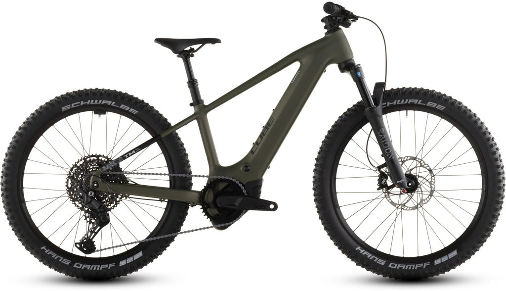 2026 Cube Acid 240 Hybrid Rookie SLX 400X Youth Electric Mountain Bike In Reed Green & Matrix