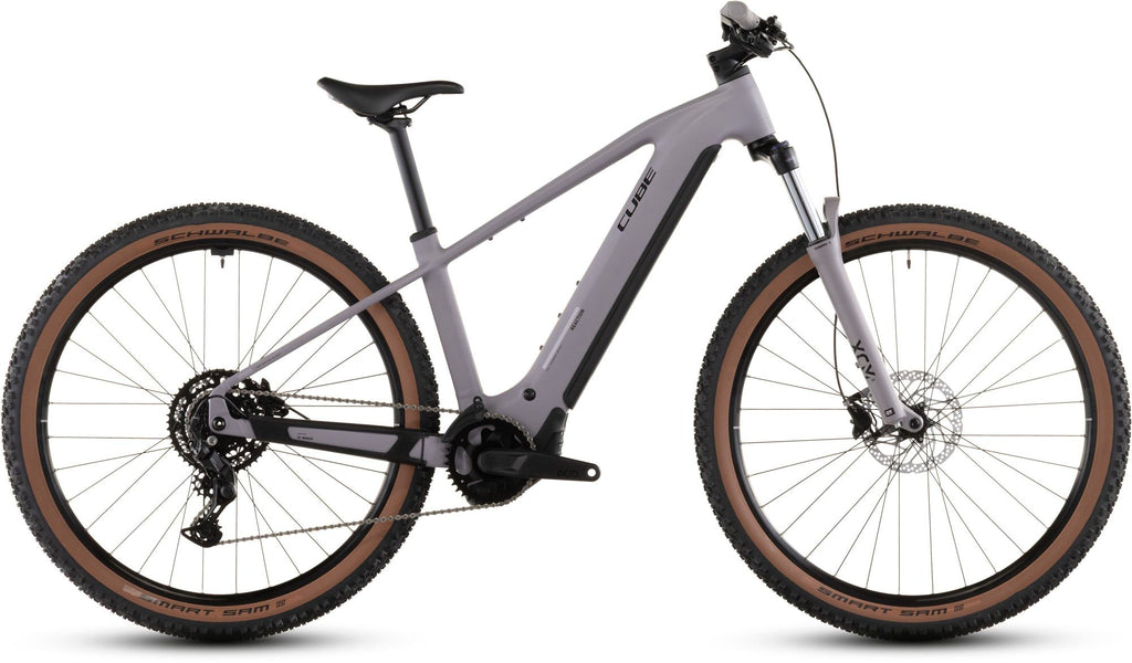 2026 Cube Reaction Hybrid Performance 600 Electric Hardtail Mountain Bike In Plum Grey & Black