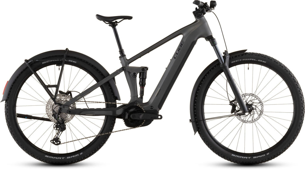 2026 Cube Stereo Hybrid ONE22 Race 800 FE Electric Full Suspension Mountain Bike In Slab Grey & Chrome