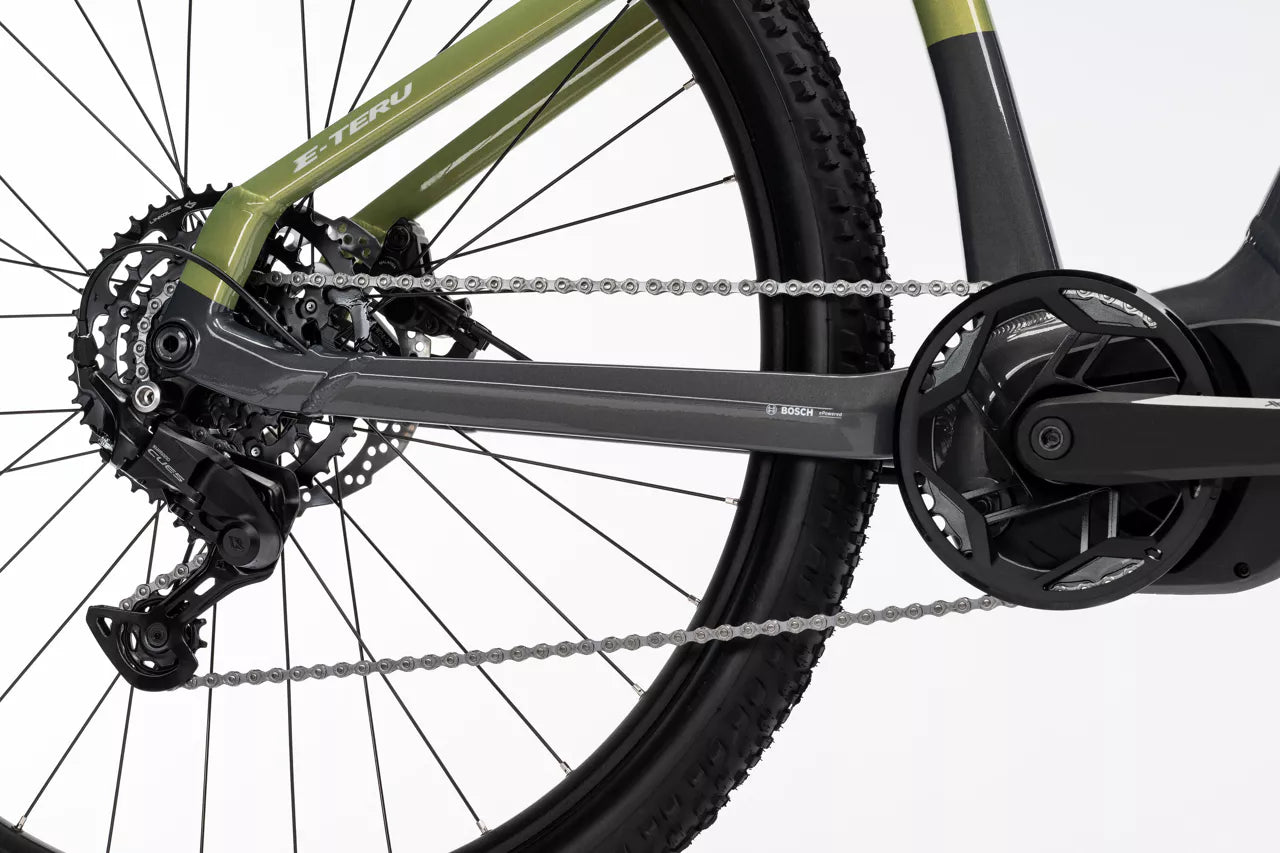 2026 GHOST E-Teru Electric Hardtail Mountain Bike In Black Eel & Cactus Glossy