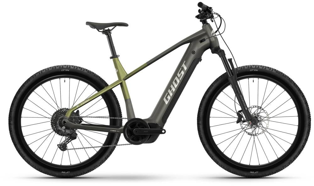 2026 GHOST E-Teru Electric Hardtail Mountain Bike In Black Eel & Cactus Glossy